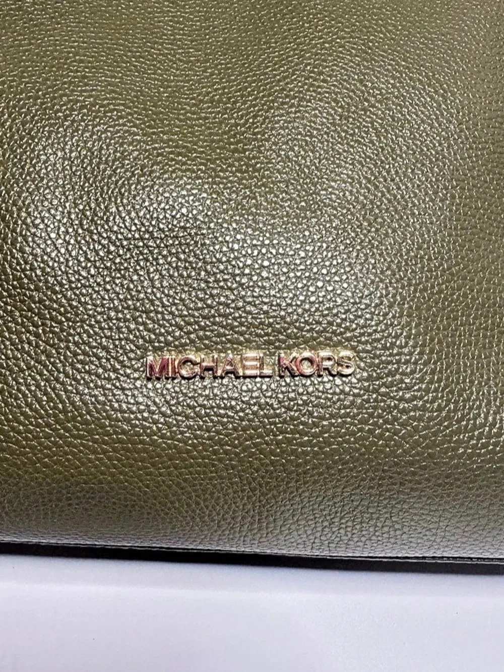 Michael Kors Evie Large Pebbled Leather Hobo Shoulder Bag - Olive Green w/ Tag